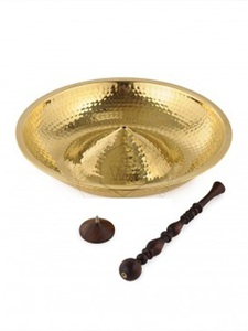 Plateau de service en métal pour gâteau de mariage, plateau de restauration, outils martelés en acier inoxydable, plaqué or - Product Image 4