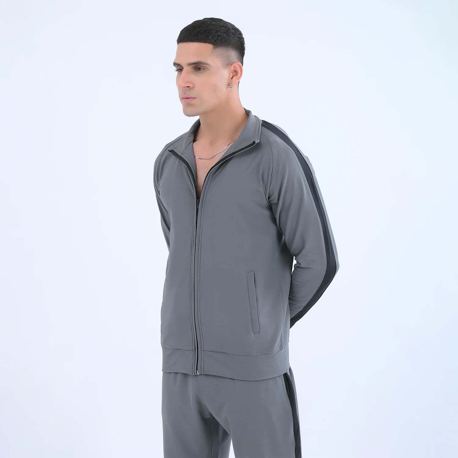 Polyester Shell Winter Two-Piece Men's Tracksuit Set-Lightweight  Breathable Jogging Sweat Suit