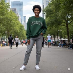 Suéter de Forro Polar con Cuello Alto Simulado, Holgado, de Manga Larga, para Mujer, al por Mayor, con Logotipo Personalizado, Informal, de Color Sólido - Product Image 1