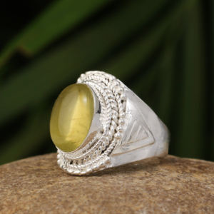 Classics Design Natural Lemon Quartz 10x14mm Oval Shape 925 Sterling Silver Gemstone Boho <b>Statement</b> <b>Ring</b> for Womens Fine Jewelry - Product Image 6