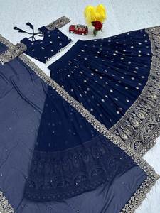 Lehenga Choli en faux georgette Evergreen Design avec broderie au fil, qualité d'exportation indienne, fabricant de mode féminine - Product Image 4