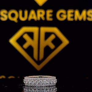 Anillo de diamantes de moissanita ICED OUT, anillos de diamantes de corte redondo, anillo de eternidad helado para hombres de Plata de Ley 925, joyería ostentosa - Product Image 5