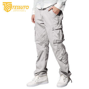 Pantalones cargo de algodón 100% de alta calidad para hombre, pantalones largos para exteriores, estilo deportivo informal táctico, liso, teñido, de lana media, bajo MOQ - Product Image 4