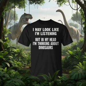 Puedo parecer que estoy escuchando, pero en mi cabeza estoy pensando en camisetas de dinosaurios. - Product Image 3