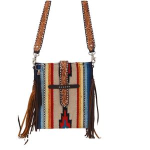 Bolsa de manta de sillín bohemio occidental para mujer, bolso de mano Vintage, correa de cuero mecanizada a mano, lona para uso diario, moda de Rodeo - Product Image 2