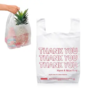 맞춤형 로고 포장 가방 천공 조끼 캐리어 비닐 가방/티셔츠 비닐 가방 슈퍼마켓 용