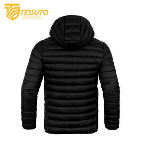 Veste matelassée en satin personnalisée pour hommes Manteau d'hiver rembourré à bulles imperméable avec fermeture à glissière Vêtements d'extérieur de courte longueur - Product Image 5