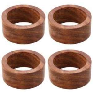 Anneaux de serviette en bois écologiques de qualité supérieure, de forme ronde et finition brune, pour accessoires de table de mariage et de maison - Product Image 6