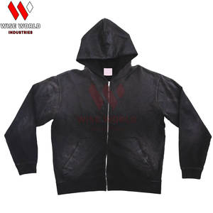 Sudadera con Capucha de Felpa de Algodón para Hombre, Color Negro, con Logotipo Personalizado Bordado, Tinte Liso, Transpirable y Ecológica - Product Image 2