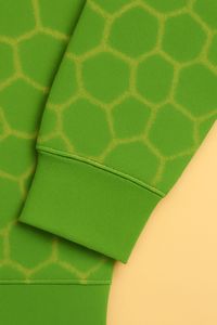Sweat à capuche imprimé vert unisexe décontracté avec motif géométrique Pull en polaire chaud Streetwear Fashion for Autumn - Product Image 2