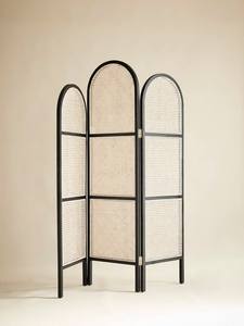 Paravent de séparation de pièce en canne géométrique, design triangulaire moderne, décoration de la maison, cloison de confidentialité pour le bureau, pliage élégant - Product Image 5