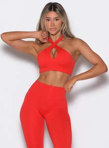 Nouveau design cerise bombe croix sur licou soutien-gorge 4 voies soutien Stretch et croix avant trou de serrure décolleté femmes Fitness sport soutien-gorge - Product Image 2