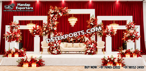Arches en bois blanches de style romain de luxe pour mariages, panneaux arrière en bois pour scène d'événement, scène de réception, cadres/panneaux en bois – Royaume-Uni - Product Image 6
