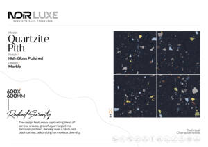 กระเบื้องเซรามิกพอร์ซเลนขัดเงาสูง ขนาด 2x2 ฟุต (600x600 มม.) ผิวควอตซ์ไฮกลอส สำหรับตกแต่งผนังและพื้น - Product Image 2