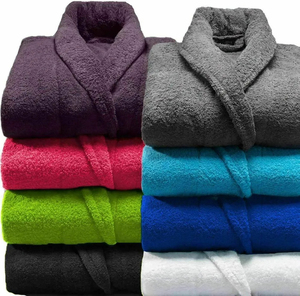 Cómodo Albornoz de tela de rizo 100% Algodón de grapa larga Transpirable Albornoces clásicos Mujeres y hombres - Product Image 2
