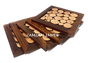 Ensemble de sous-verres en bois fabriqués à la main avec incrustation de tranches d'arbre naturelles tapis de boisson carrés pour le thé, le café et la protection de table à la maison - Product Image 2