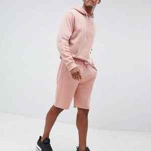 Sweat-shirt pull personnalisé imprimé couleurs délavées ensembles de shorts en coton épais ensemble de survêtements à capuche décontractés jogger pour hommes - Product Image 3