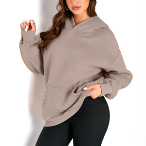 Sudaderas con capucha en blanco de gran tamaño de calidad superior para mujer, Jersey ligero con hombros caídos, estilo Quickdry, logotipo personalizado - Product Image 2