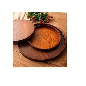 Assiette en bois écologique assiette en bois d'acacia de forme ronde, assiettes en bois personnalisées pour le service des aliments - Product Image 2