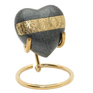 Urnes funéraires en laiton en marbre noir avec support fini nickel - Product Image 4