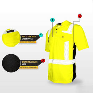 Durable & Lightweight Safety Workwear <b>Shirt</b> High Visibility Workwear Running Gear Safety Vest With Logo - Product Image 4