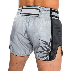 High Quality Customized Factory-Made Muay Thai <b>Shorts</b> Casual Solid Woolen Fabric <b>Elastic</b> <b>Waist</b> Closure Boxer <b>Shorts</b> - Product Image 2