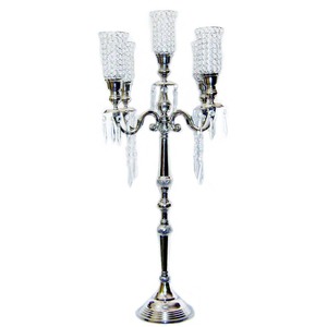 Silver Plated Aluminum Tall <b>Candelabra</b> with 5 Arms Unique design Entryway & Garden Christmas Decoration handmade <b>Candelabra</b> - Product Image 4
