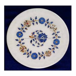 Plaque verte à incrustation en marbre pour la cuisine, de forme ronde - Product Image 1