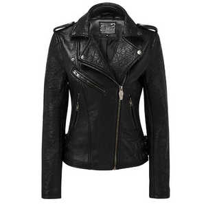 Custom Slim Fit Genuine Leather Jacket for <b>Women</b> Cowhide Winter Zip Coat Stylish Outerwear Factory Direct Supply - Product Image 2