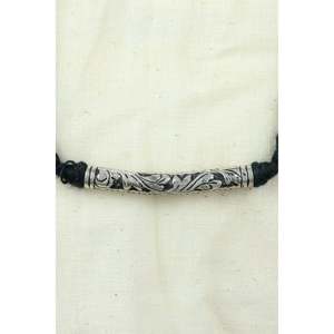 Collar de Plata 925 con Tubo Chitai Tribal Noor, Plata 925 con Dori Negro, Joyería Cultural Coleccionable - Product Image 2