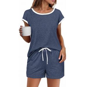 Ensemble t-shirt et short amples surdimensionnés à logo personnalisé pour femmes chemise courte et ensemble court de haute qualité pour femmes exportation du fournisseur BD - Product Image 1