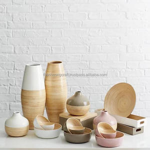 Bols à salade en bois de bambou filés à bas prix bols à salade en bambou faits à la main bol à salade en bambou de haute qualité - Product Image 3