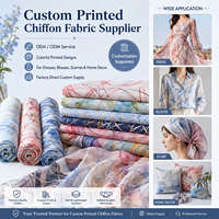 Tissu en mousseline de polyester doux à motif floral entrelacé personnalisable, idéal pour écharpes, chemises, foulards – Vente chaude – Usine OEM/ODM