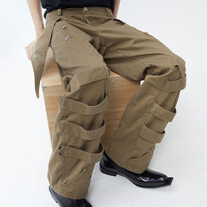 Pantalon cargo pour hommes OEM personnalisé 100% coton 310g Pantalon utilitaire décontracté avec bretelles Pantalon cargo personnalisé pour hommes - Product Image 4