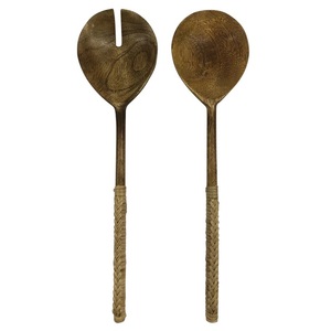 Affordable Salad Server Brownish <b>Plain</b> Tabletops Wholesale Price Acacia Wood Salad Server Wooden Salad Server Serving Spoons - Product Image 2