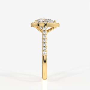 Anillo de Compromiso con Halo de Diamantes Moissanite en Corte Corazón de Oro de 9K, Anillos de Moissanite Elegantes y Lujosos - Product Image 4