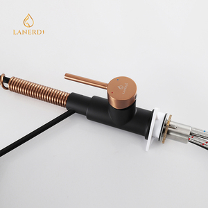 Lanerdi Spring Deign смесители для кухни с выдвижным распылителем, смеситель для раковины с поворотным изливом, смеситель для кухни, черный - Product Image 3