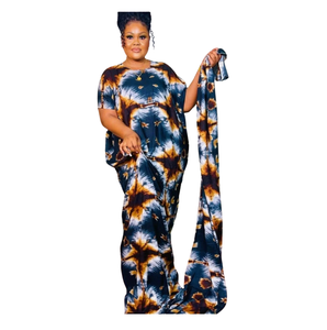 Women Plus Size <b>Kaftan</b> with Tie Dye Digital Print Custom Design Comfortable Fit for <b>Summer</b> Beachwear Resort Travel Clothing - Product Image 1