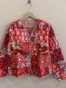 Veste matelassée en coton imprimé patchwork floral ethnique bohème respirante toute saison pour femmes - Product Image 2
