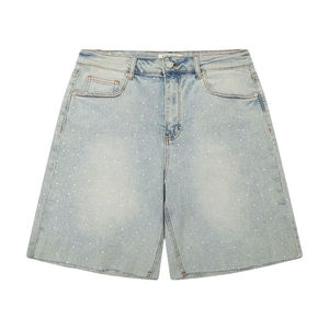 Short en jean rétro à la mode surdimensionné décontracté pantalon mi-long déchiré lavé de style américain pour la saison estivale - Product Image 1