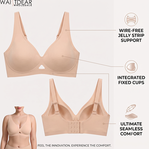 Waistdear <span class=keywords><strong>Sujetador</strong></span> Transpirable para Mujer, Sin Costuras, con Soporte Profundo, Paneles Laterales Anchos, Copas Semifijas, Tallas Grandes, Sin Aros - Product Image 1