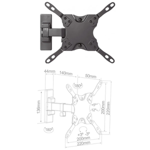 รถเข็นติดผนังสีดำติดผนังทีวีจอ LCD แนวตั้งขนาด13/42นิ้ว - Product Image 4