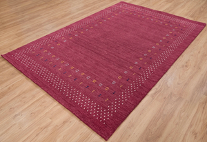 พรมขนสัตว์ทอมือสีชมพูราสเบอร์รี่ สไตล์มินิมอล โบโฮ สำหรับห้องนั่งเล่น ห้องนอน ตกแต่งบ้านสไตล์โมเดิร์น - Product Image 3