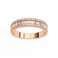 Para Gia Igi certificado CVD HPHT laboratorio cultivado creado diamante 14K/18k oro sólido eternidad boda anillo Baguette anillos de diamantes