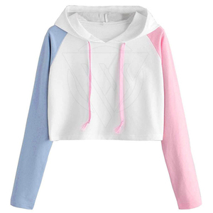 Haut court à capuche tendance pour femme, en molleton doux avec logo frontal, écologique, personnalisable, élégant, décontracté, streetwear, pour le quotidien - Product Image 1