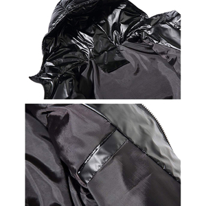 Vente en gros de manteaux d'hiver bulle noirs personnalisés veste en duvet pour hommes - Product Image 4