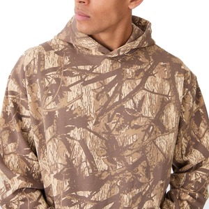 Sudadera con capucha con estampado de camuflaje de algodón 100% para hombre, ropa de calle holgada de tela de rizo pesado, hombros caídos, Invierno Retro Vintage - Product Image 4