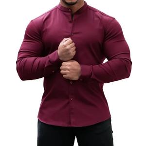 Chemise imprimée décontractée à la mode pour hommes, chemise à manches longues en polyester avec col boutonné et revers, vêtements de coupe régulière pour hommes, chemise formelle pour hommes - Product Image 5