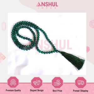 Piedra Preciosa Semipreciosa de Jade Verde Oscuro de Primera Calidad, Pulida, Grado AAA, Forma Circular, 8mm, Jap Mala, 108 Cuentas - Product Image 2