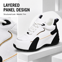 Chaussures décontractées en cuir pour femmes, baskets tendance à lacets, chaussures de marche confortables, vente en gros, usine de chaussures OEM